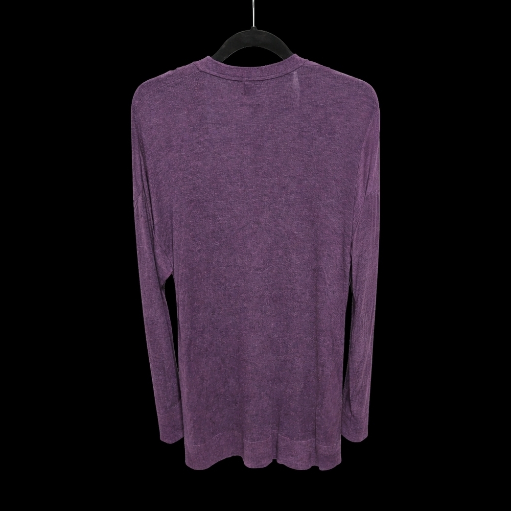 Purple Open Front Cardigan | Lightweight‎ Soft Knit Layering Sweater | XL - Picture 4 of 4